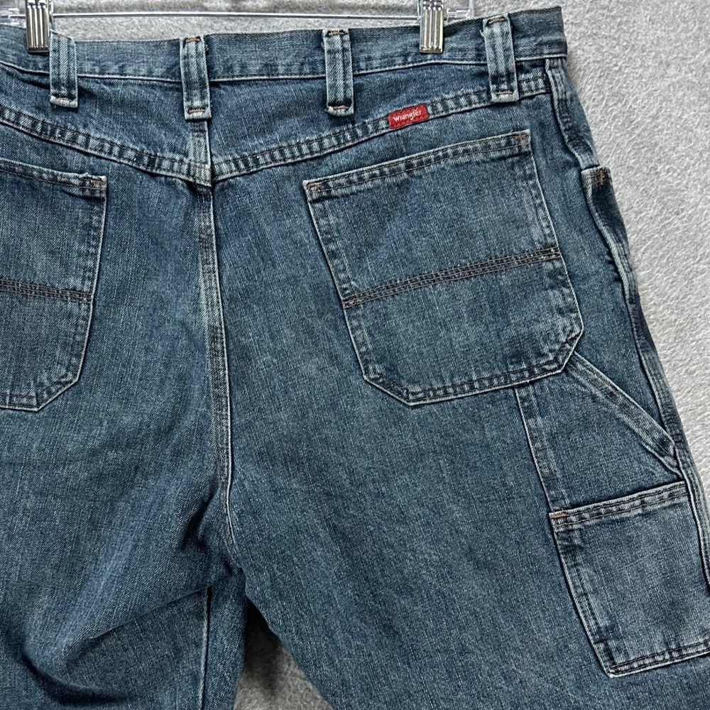 Wrangler Carpenter Shorts Mens 36 Blue Denim Workwear Utility